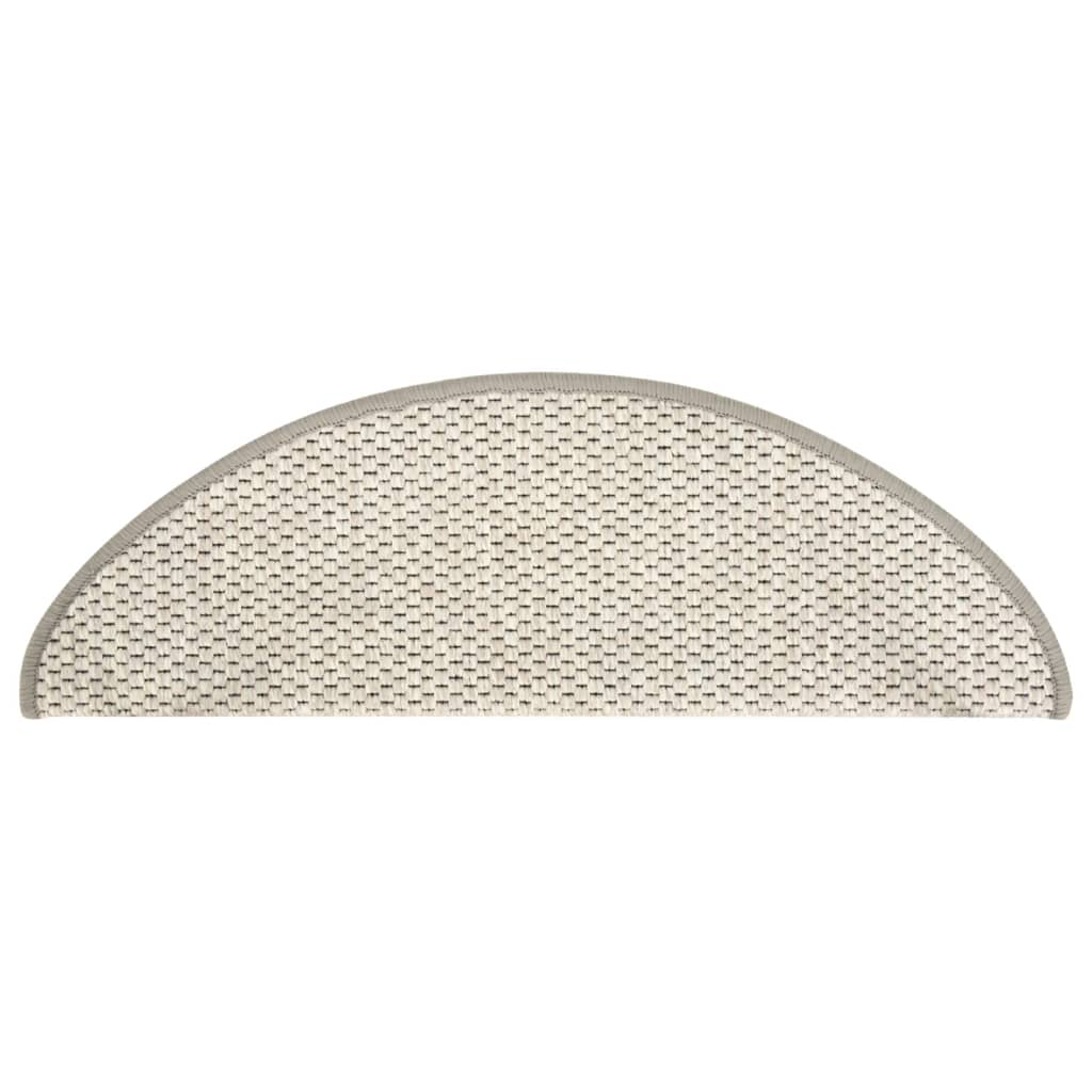 Trapmatten zelfklevend 15 st sisal-look 65x21x4 cm crèmekleurig