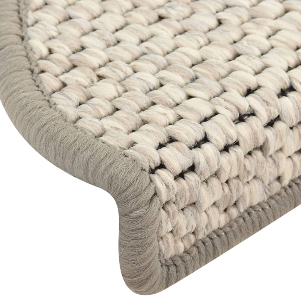 Trapmatten zelfklevend 15 st sisal-look 65x21x4 cm crèmekleurig