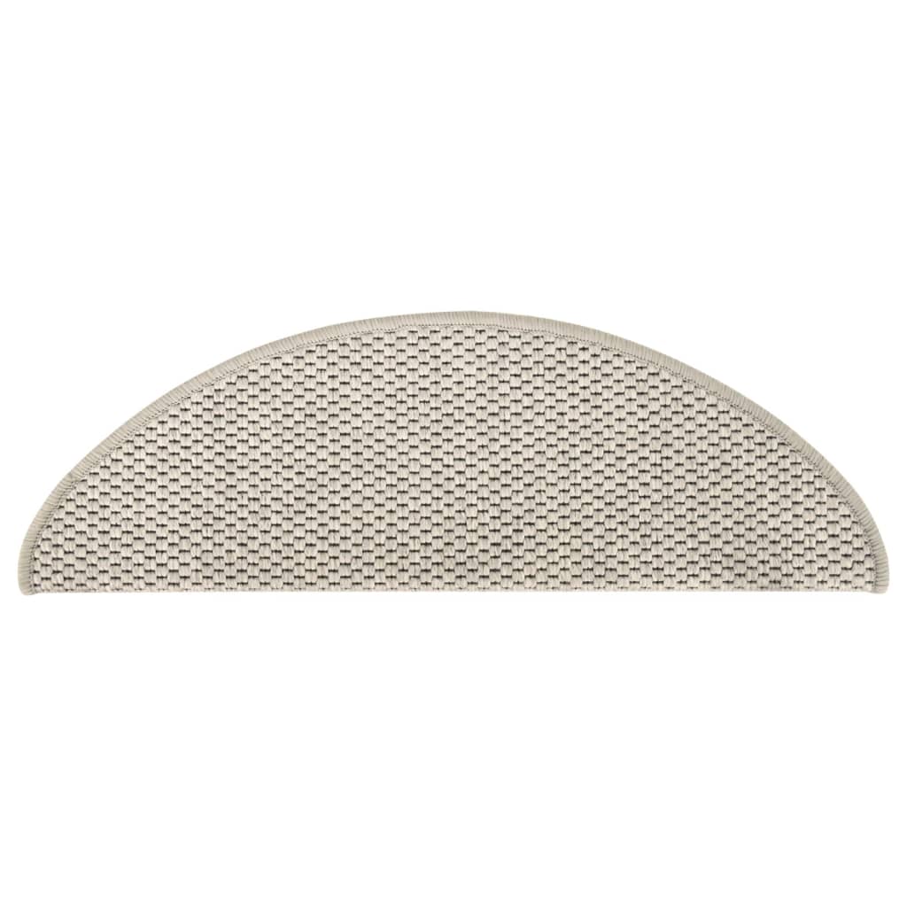 Trapmatten zelfklevend 15 st sisal-look 65x21x4 cm crèmekleurig