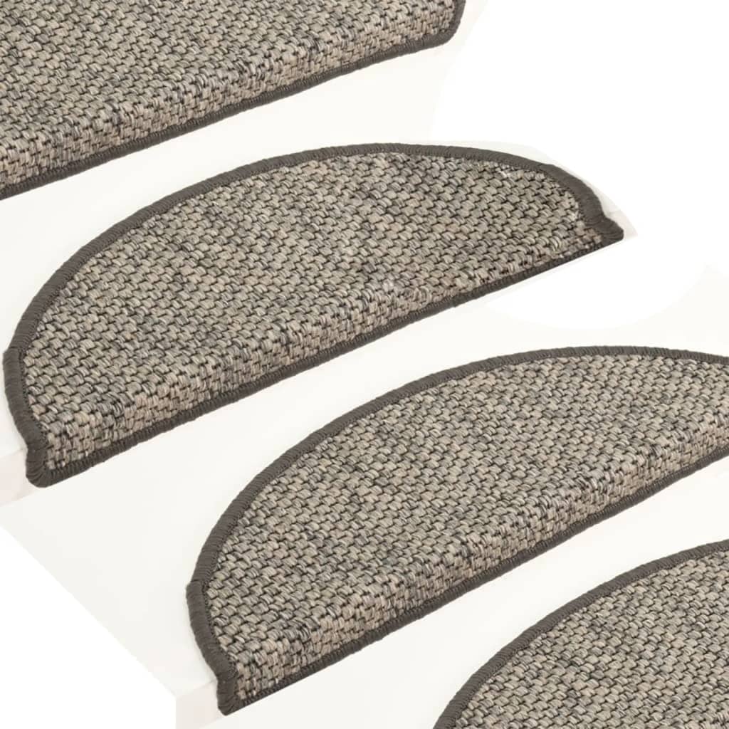 Trapmatten zelfklevend 15 st sisal-look 65x21x4 cm zandkleurig