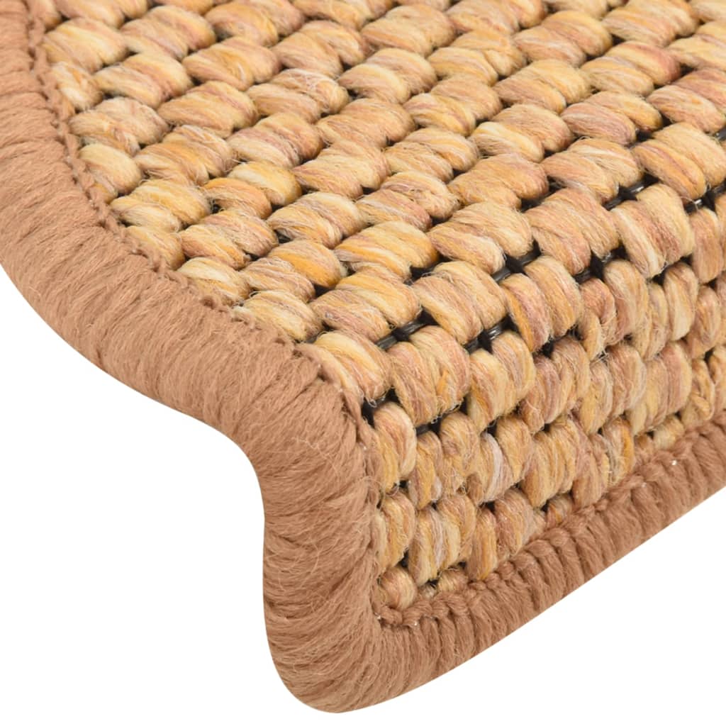 Trapmatten zelfklevend 15 st sisal-look 65x21x4 cm zandkleurig