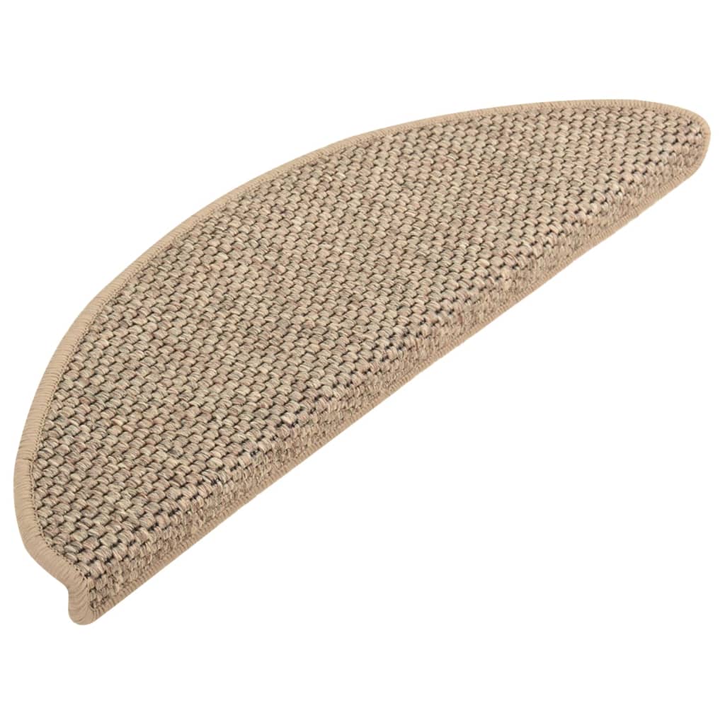 Trapmatten zelfklevend 15 st sisal-look 65x21x4 cm zandkleurig