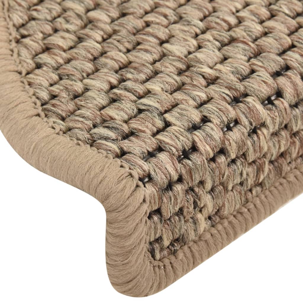 Trapmatten zelfklevend 15 st sisal-look 65x21x4 cm zandkleurig