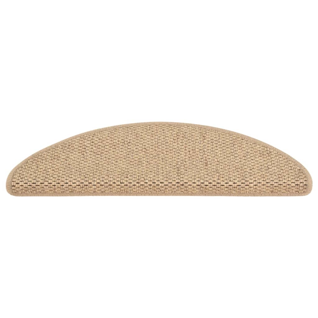 Trapmatten zelfklevend 15 st sisal-look 65x21x4 cm zandkleurig