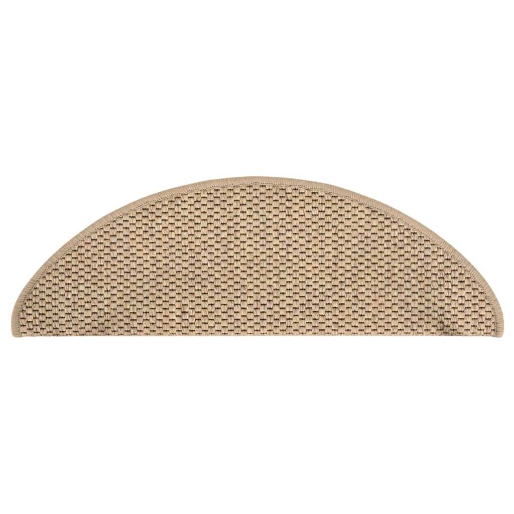 Trapmatten zelfklevend 15 st sisal-look 65x21x4 cm crèmekleurig