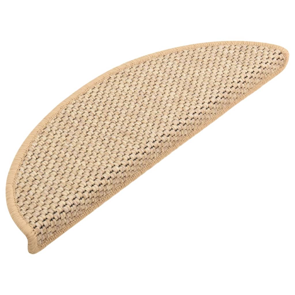 Trapmatten zelfklevend 15 st sisal-look 65x21x4 cm zandkleurig