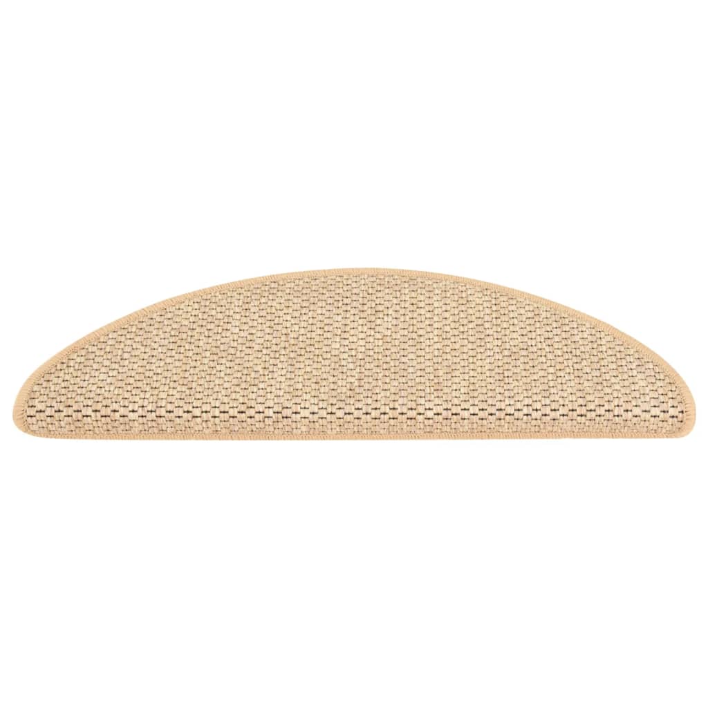 Trapmatten zelfklevend 15 st sisal-look 65x21x4 cm zandkleurig