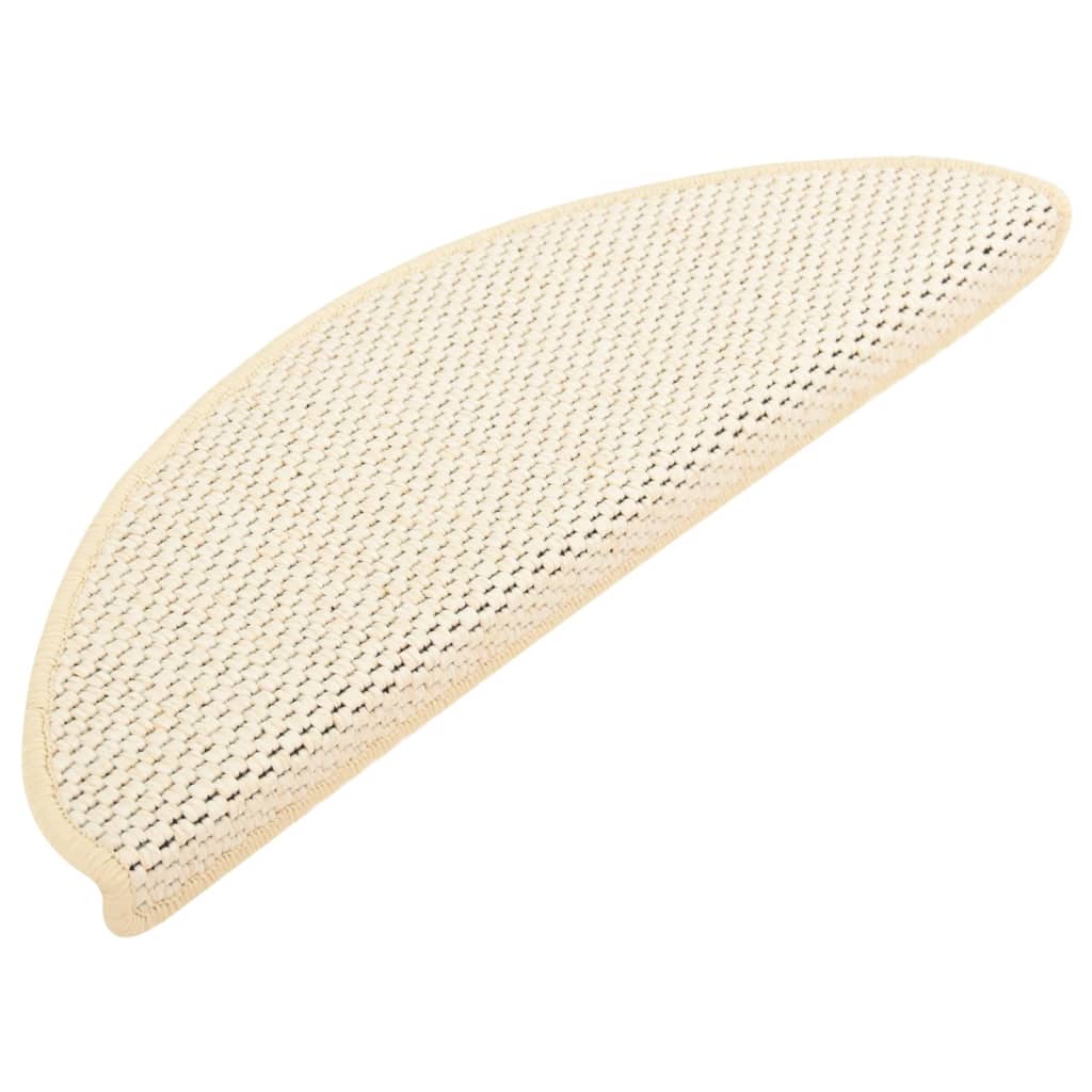 Trapmatten zelfklevend 15 st sisal-look 65x21x4 cm zandkleurig