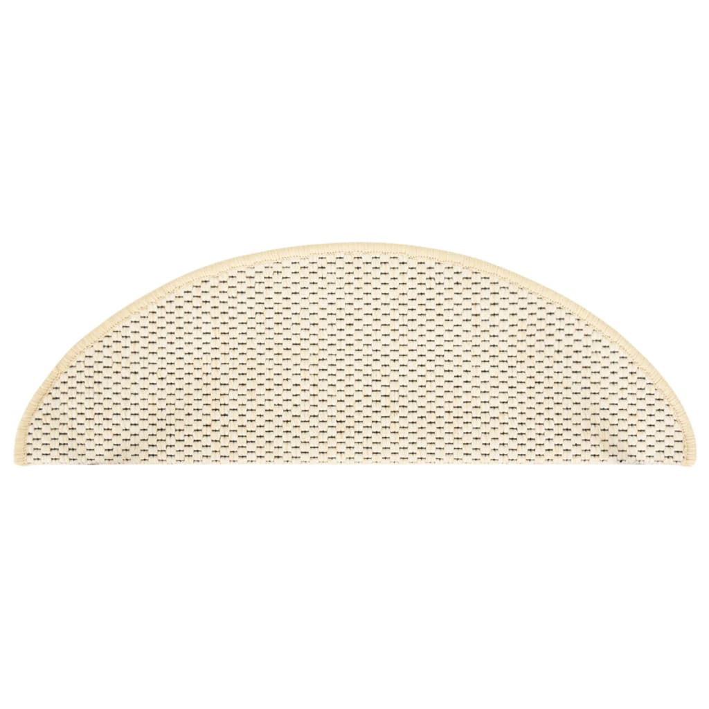 Trapmatten zelfklevend 15 st sisal-look 65x21x4 cm crèmekleurig