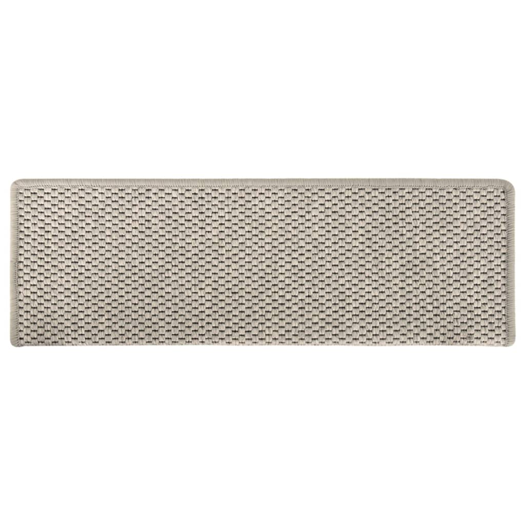 Trapmatten zelfklevend 15 st sisal-look 65x21x4 cm