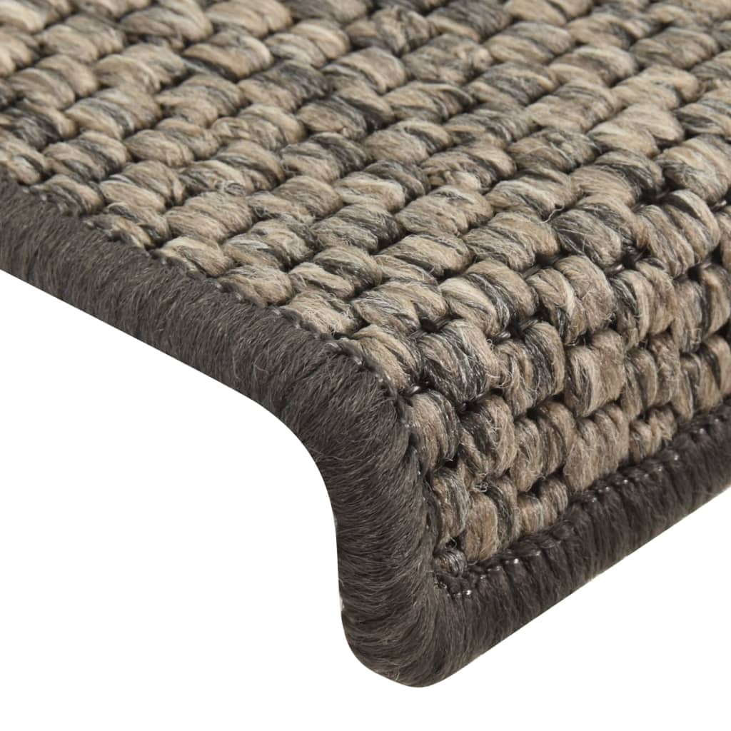 Trapmatten zelfklevend 15 st sisal-look 65x21x4 cm