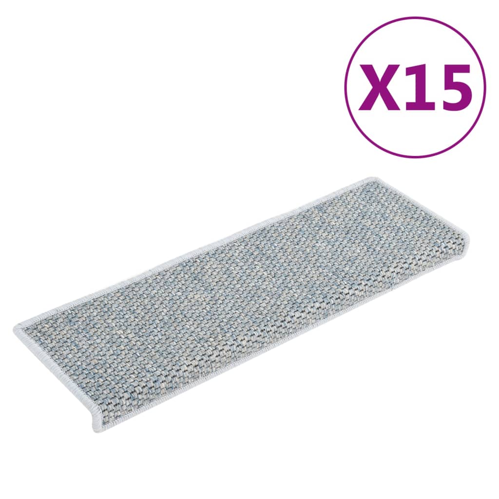 Trapmatten zelfklevend 15 st sisal-look 65x21x4 cm