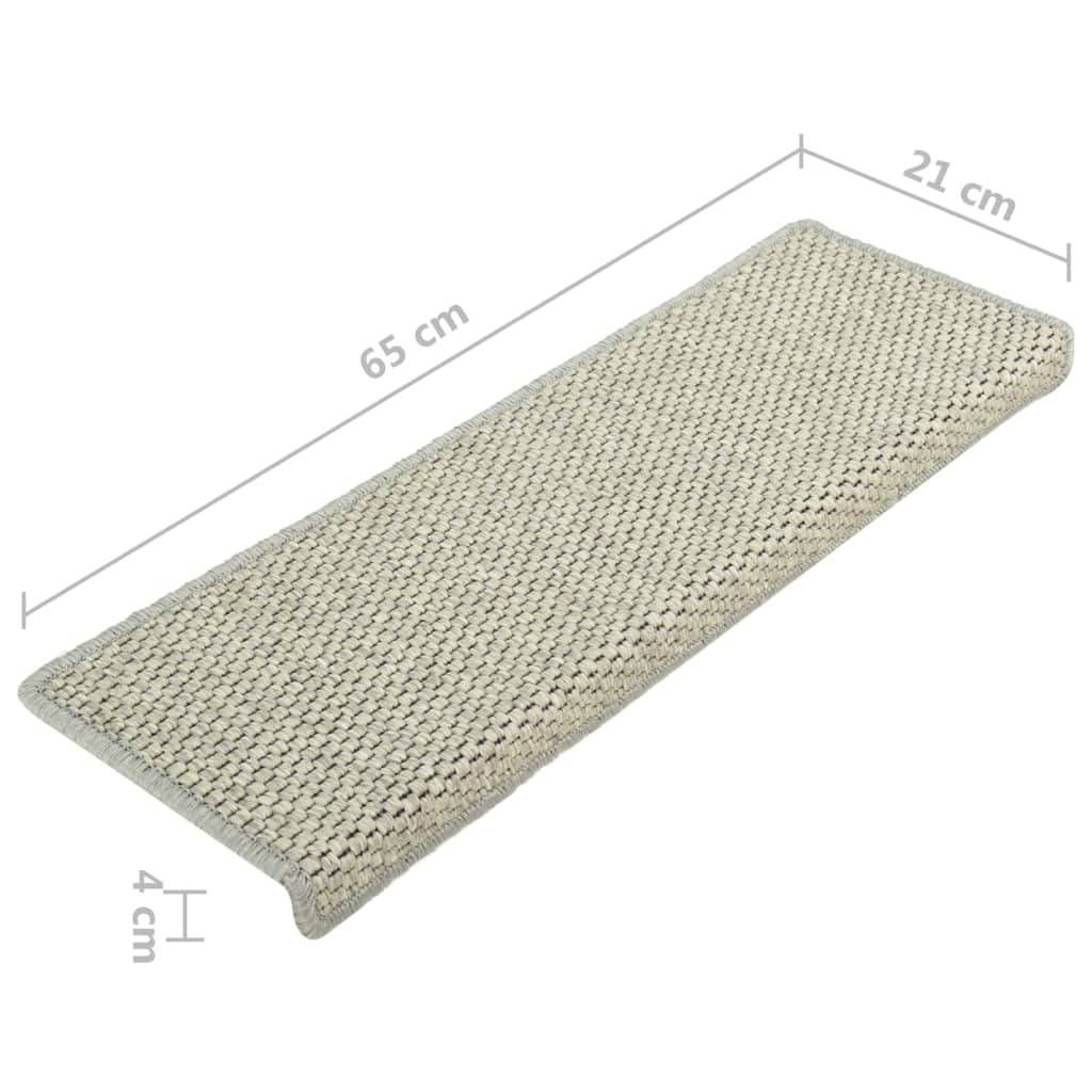 Trapmatten zelfklevend 15 st sisal-look 65x21x4 cm