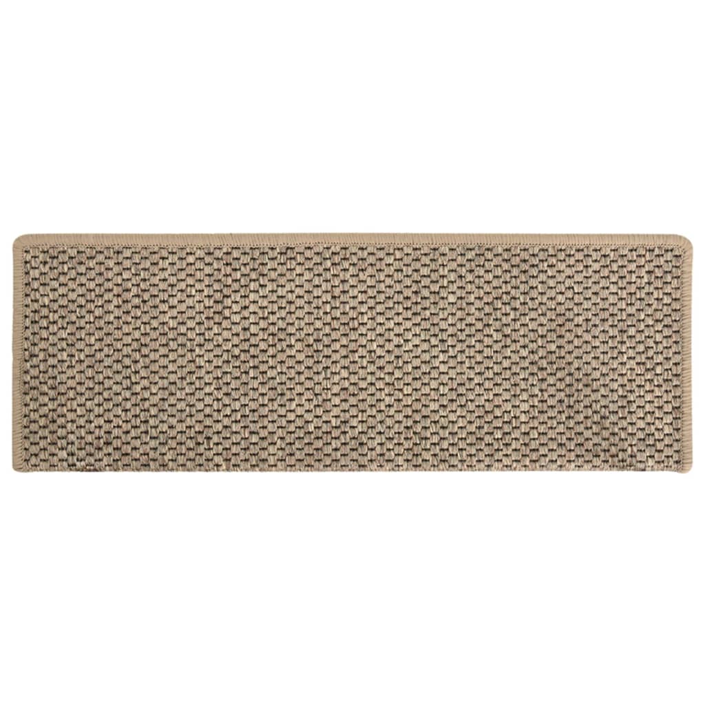 Trapmatten zelfklevend 15 st sisal-look 65x21x4 cm