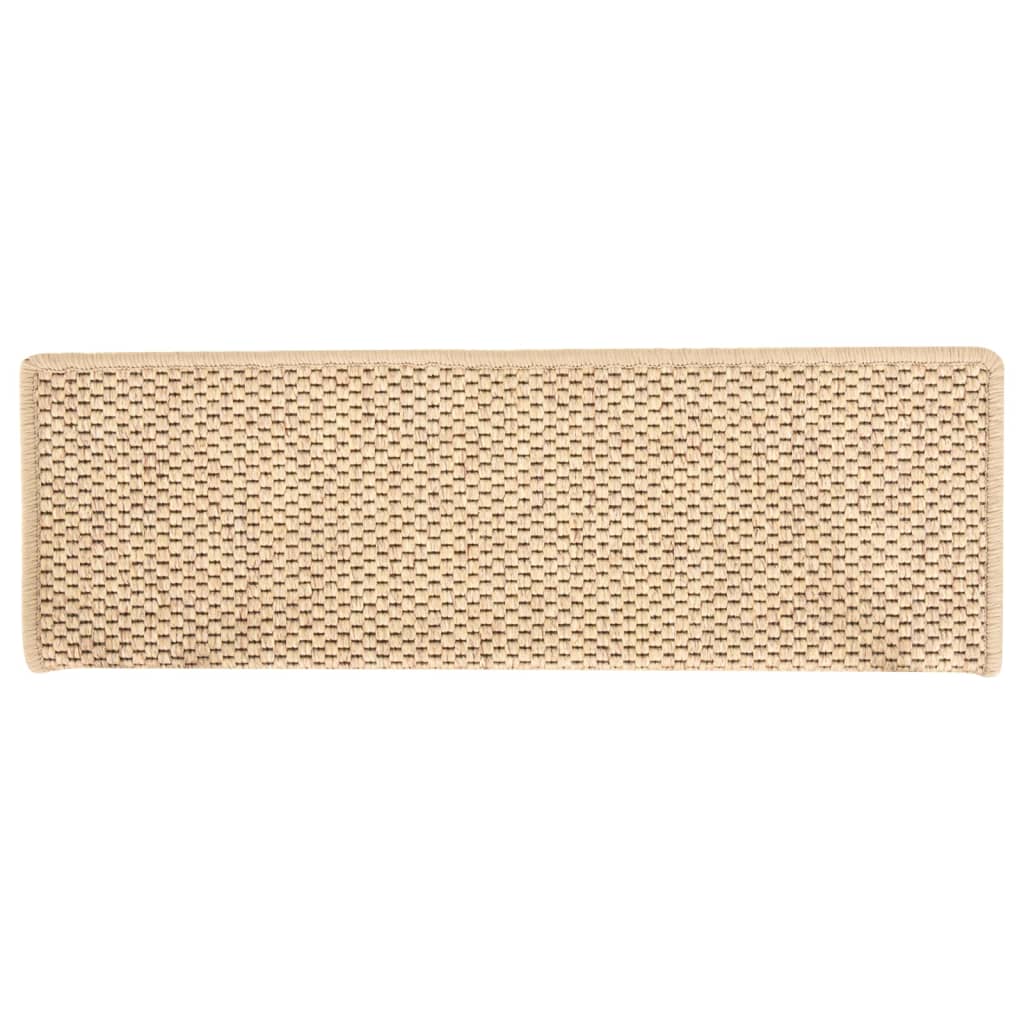 Trapmatten zelfklevend 15 st sisal-look 65x21x4 cm