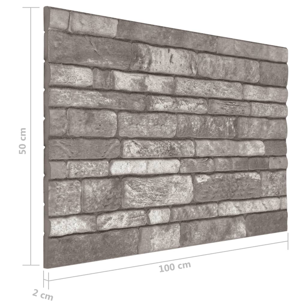 10 st Wandpanelen 3D grijze baksteen EPS