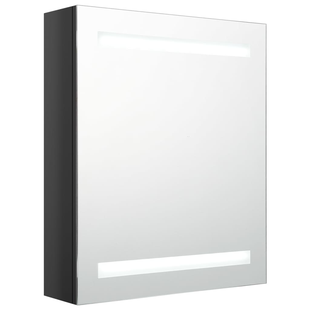 Badkamerkast met spiegel LED 50x14x60 cm eikenkleurig