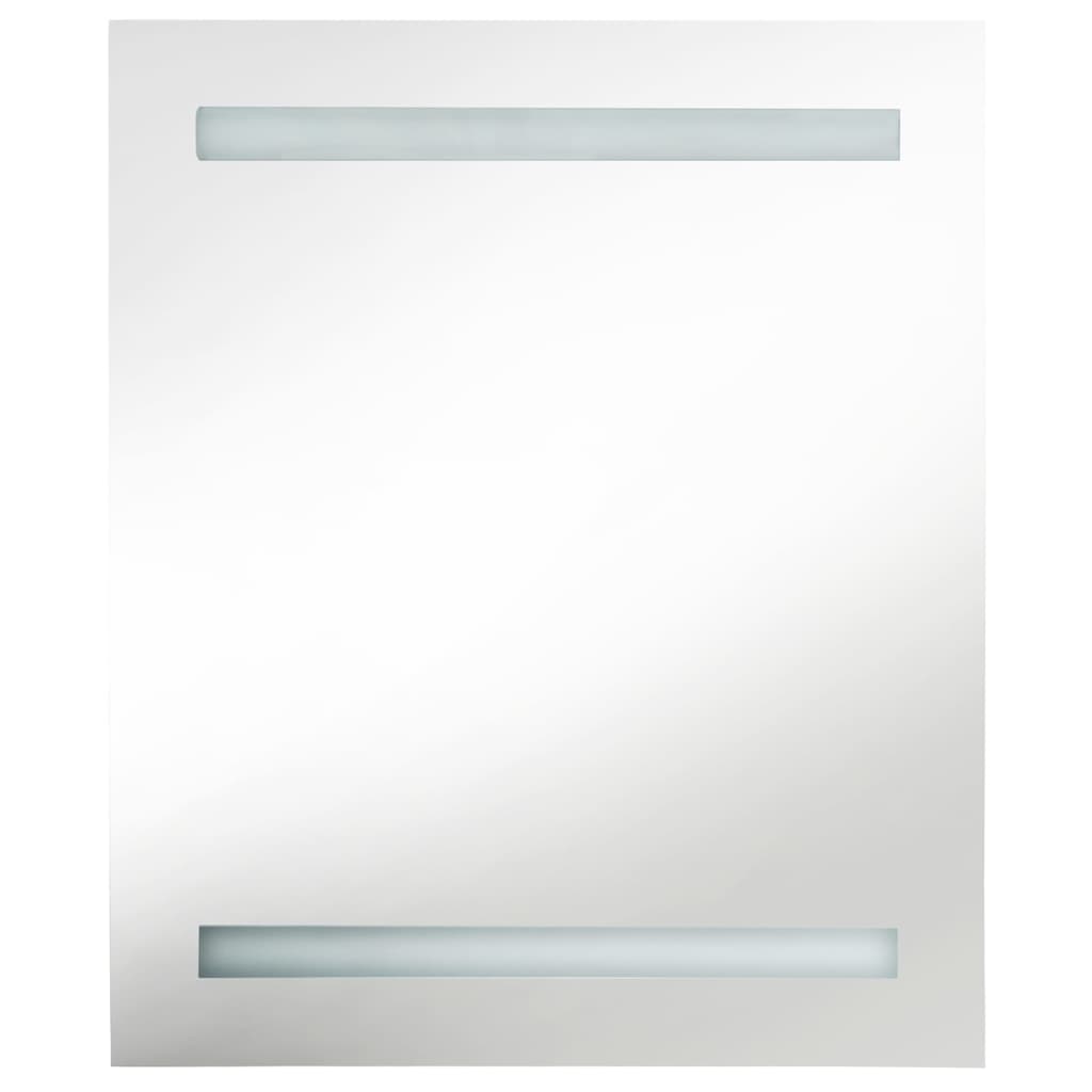 Badkamerkast met spiegel LED 50x14x60 cm eikenkleurig