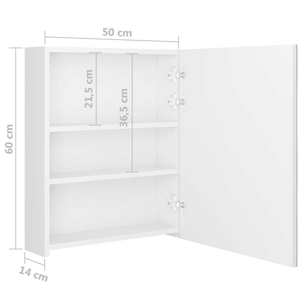 Badkamerkast met spiegel LED 50x14x60 cm eikenkleurig