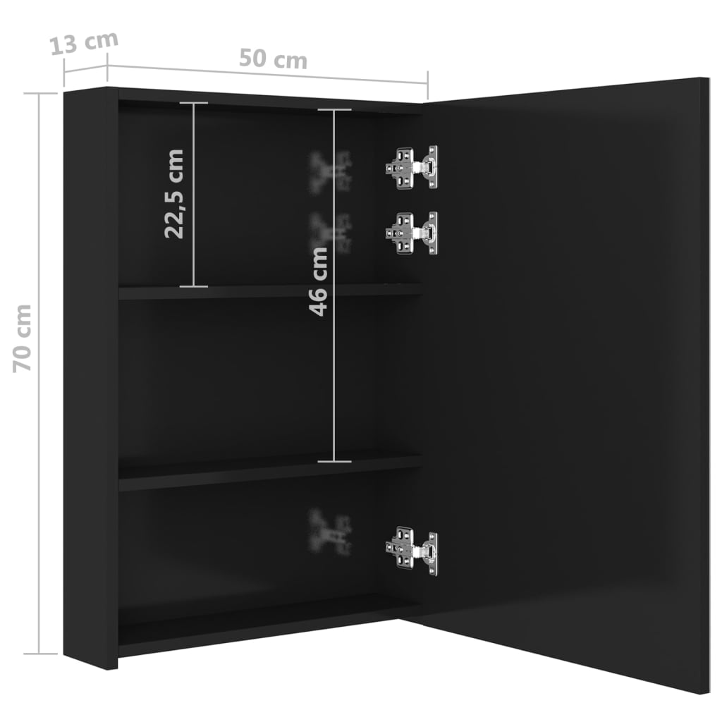 Badkamerkast met spiegel LED 89x14x62 cm