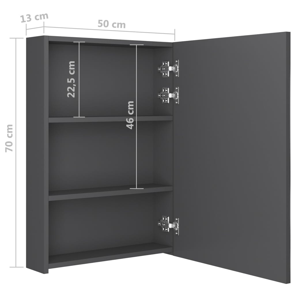 Badkamerkast met spiegel LED 89x14x62 cm