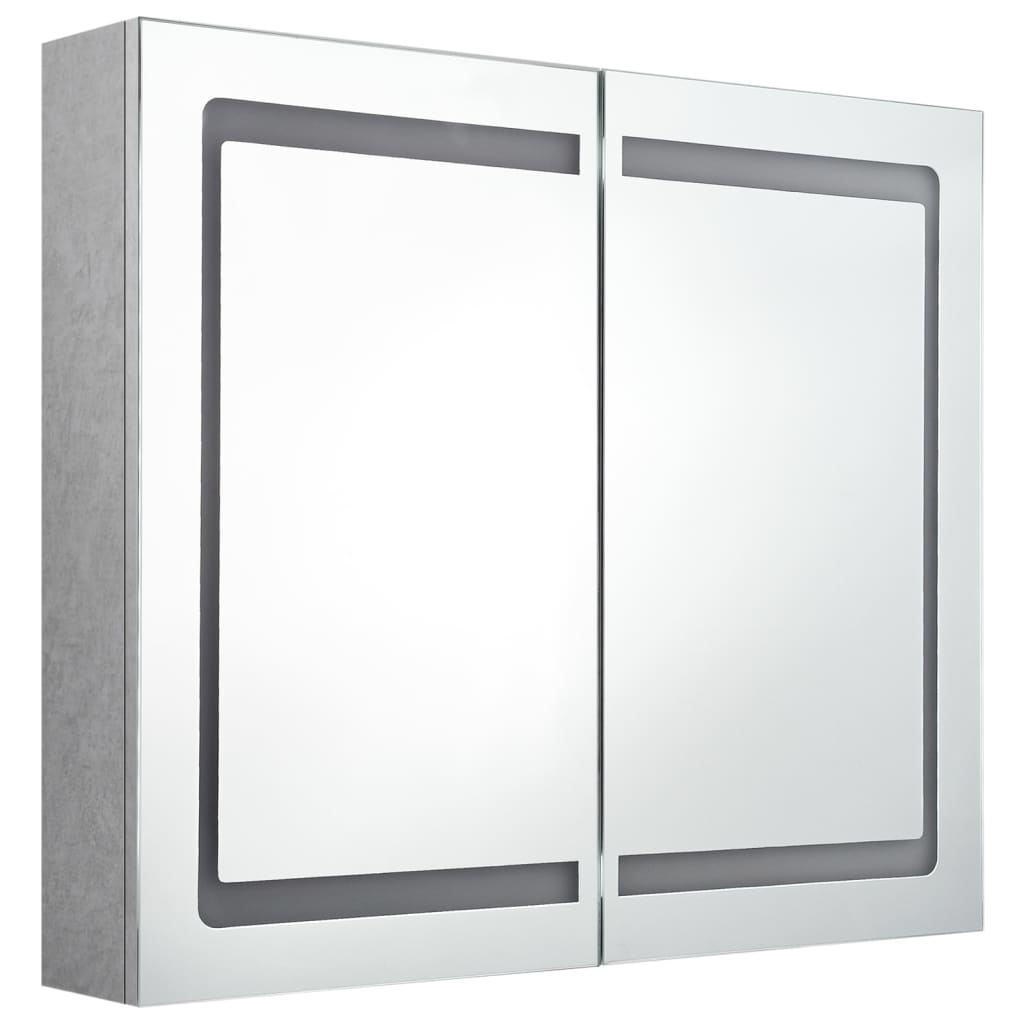 Badkamerkast met spiegel LED 80x12x68 cm eikenkleurig