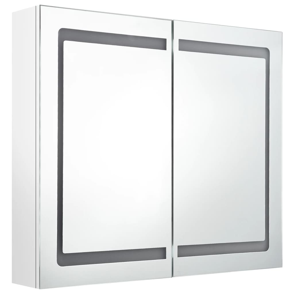 Badkamerkast met spiegel LED 80x12x68 cm eikenkleurig