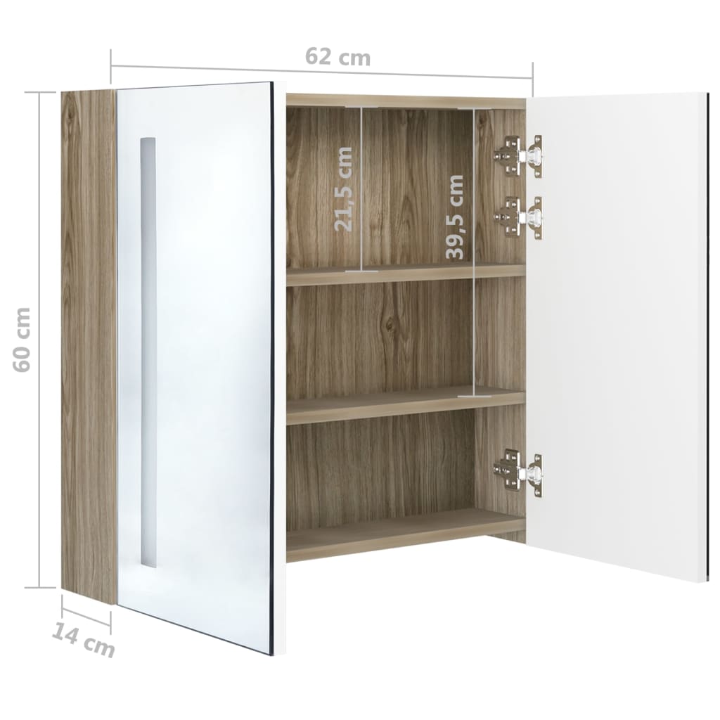 Badkamerkast met spiegel LED 89x14x62 cm