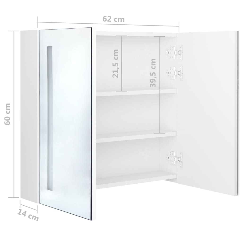 Badkamerkast met spiegel LED 89x14x62 cm