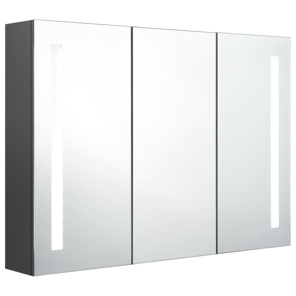 Badkamerkast met spiegel LED 89x14x62 cm