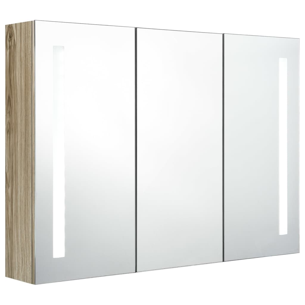 Badkamerkast met spiegel LED 89x14x62 cm