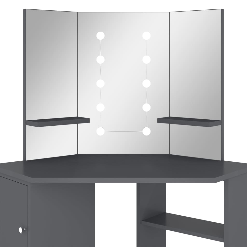 Hoekkaptafel met LED 111x54x141,5 cm