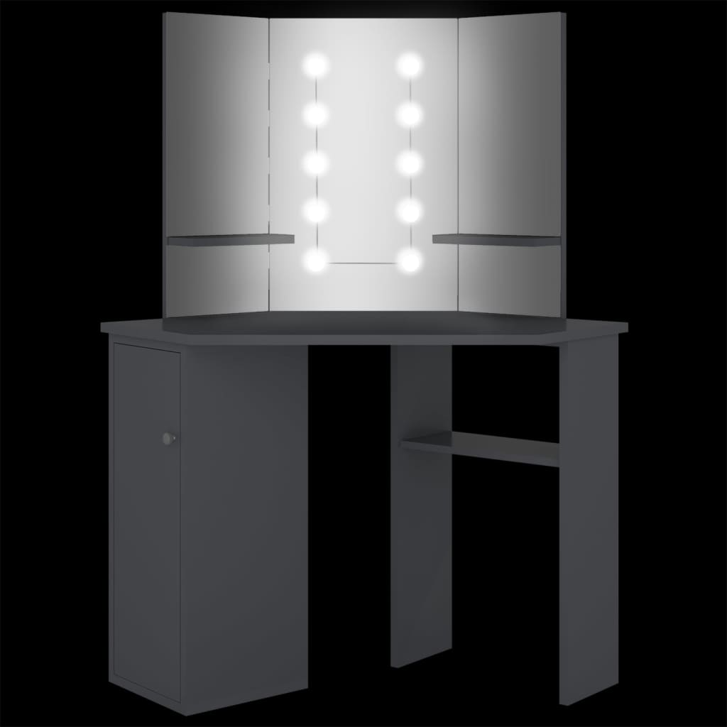 Hoekkaptafel met LED 111x54x141,5 cm