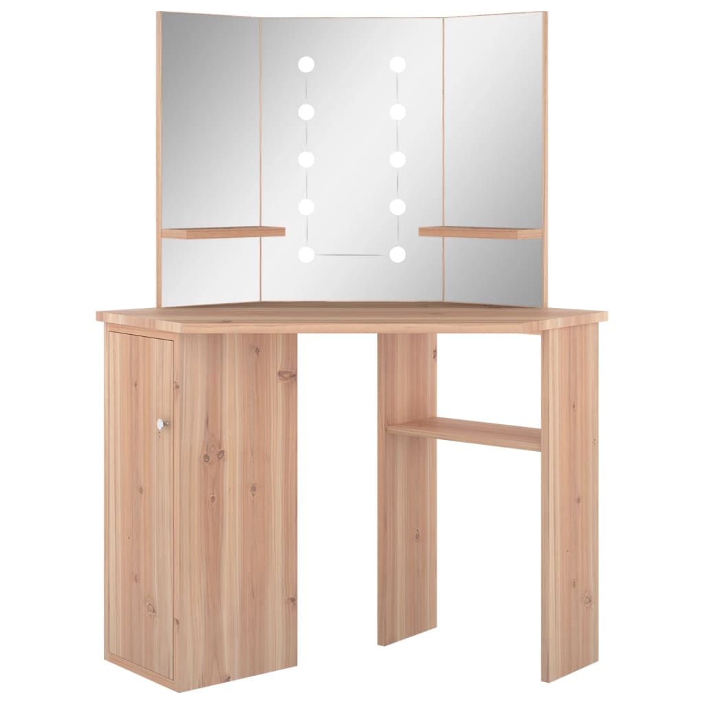 Hoekkaptafel met LED 111x54x141,5 cm