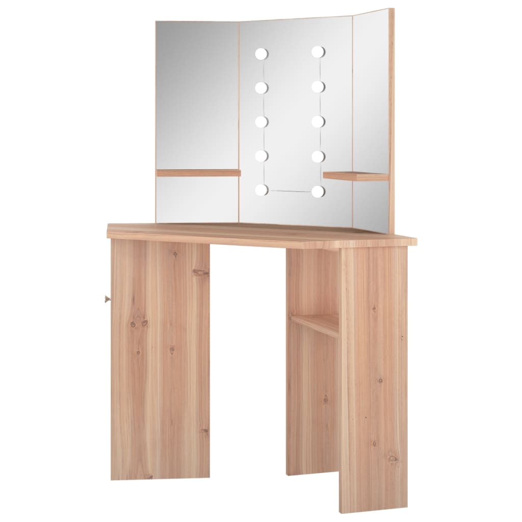 Hoekkaptafel met LED 111x54x141,5 cm