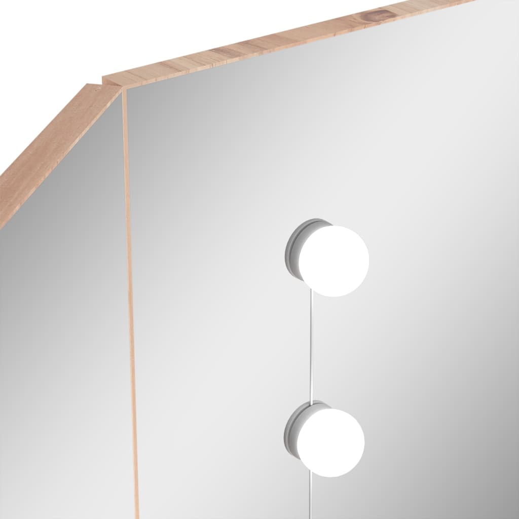 Hoekkaptafel met LED 111x54x141,5 cm