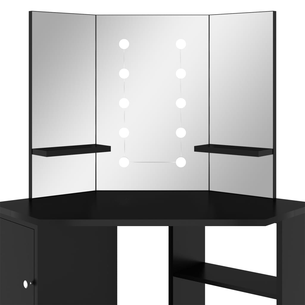 Hoekkaptafel met LED 111x54x141,5 cm