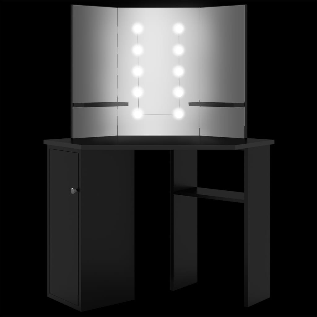 Hoekkaptafel met LED 111x54x141,5 cm