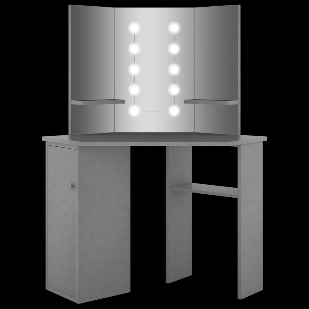 Hoekkaptafel met LED 111x54x141,5 cm