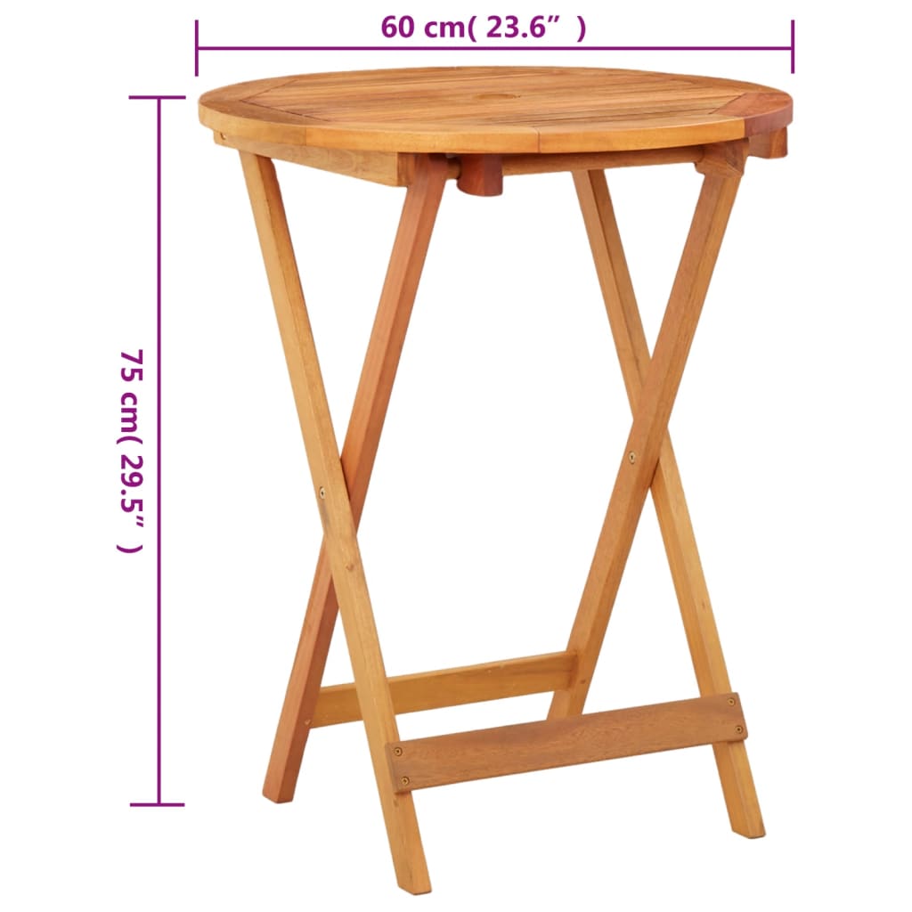 Tuintafel inklapbaar 120x70x75 cm massief eucalyptushout