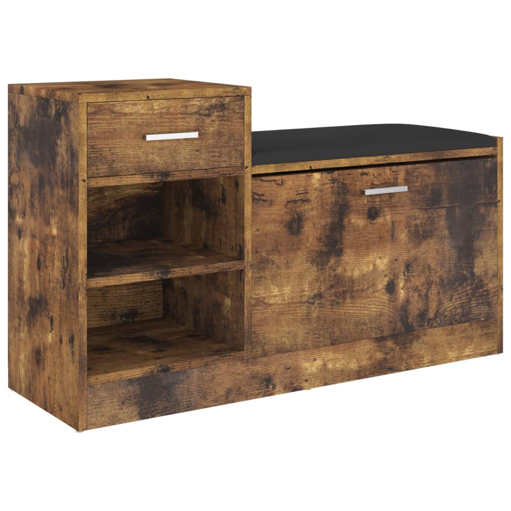 Schoenenbank 94,5x31x57 cm bewerkt hout eikenkleurig