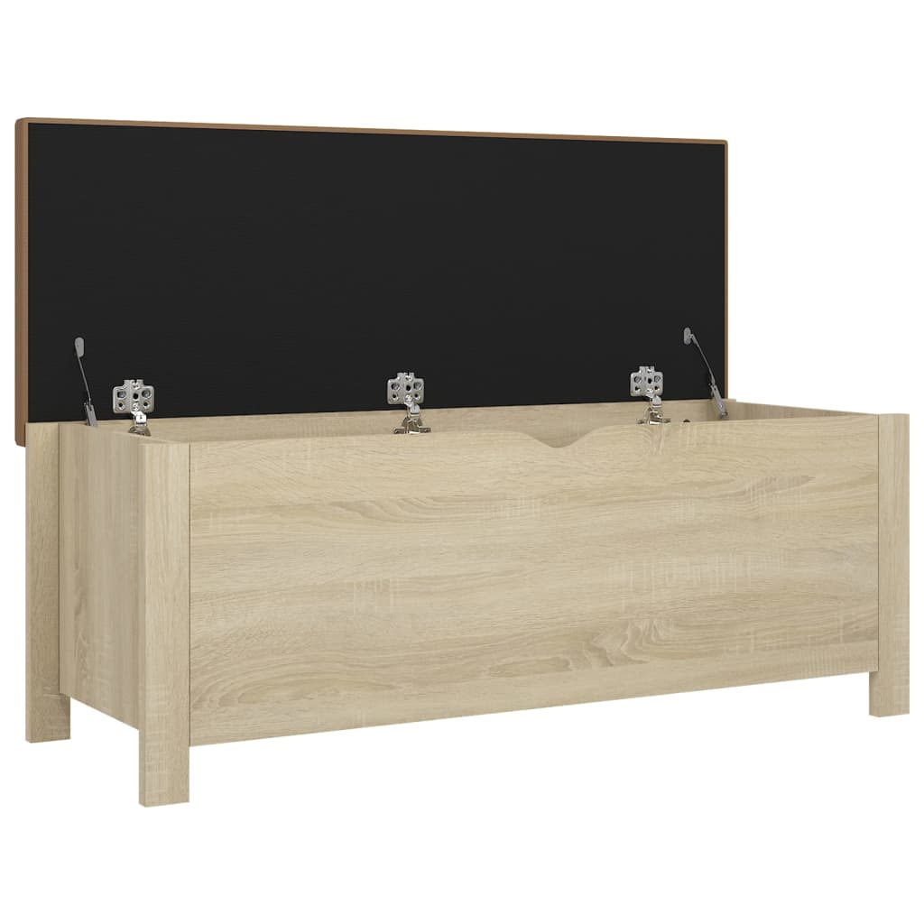 Opbergbox met kussen 105x40x45 cm bewerkt hout