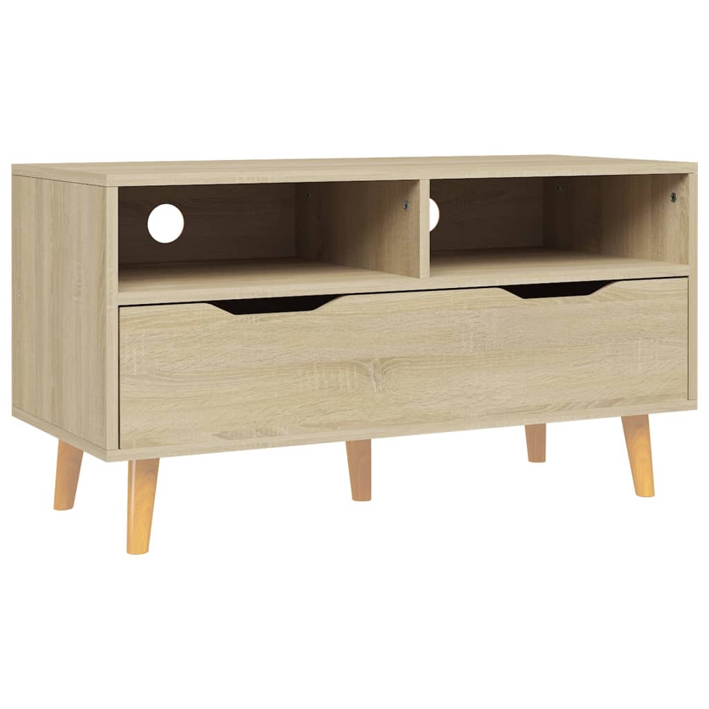 Tv-meubel 90x40x48,5 cm bewerkt hout eikenkleurig