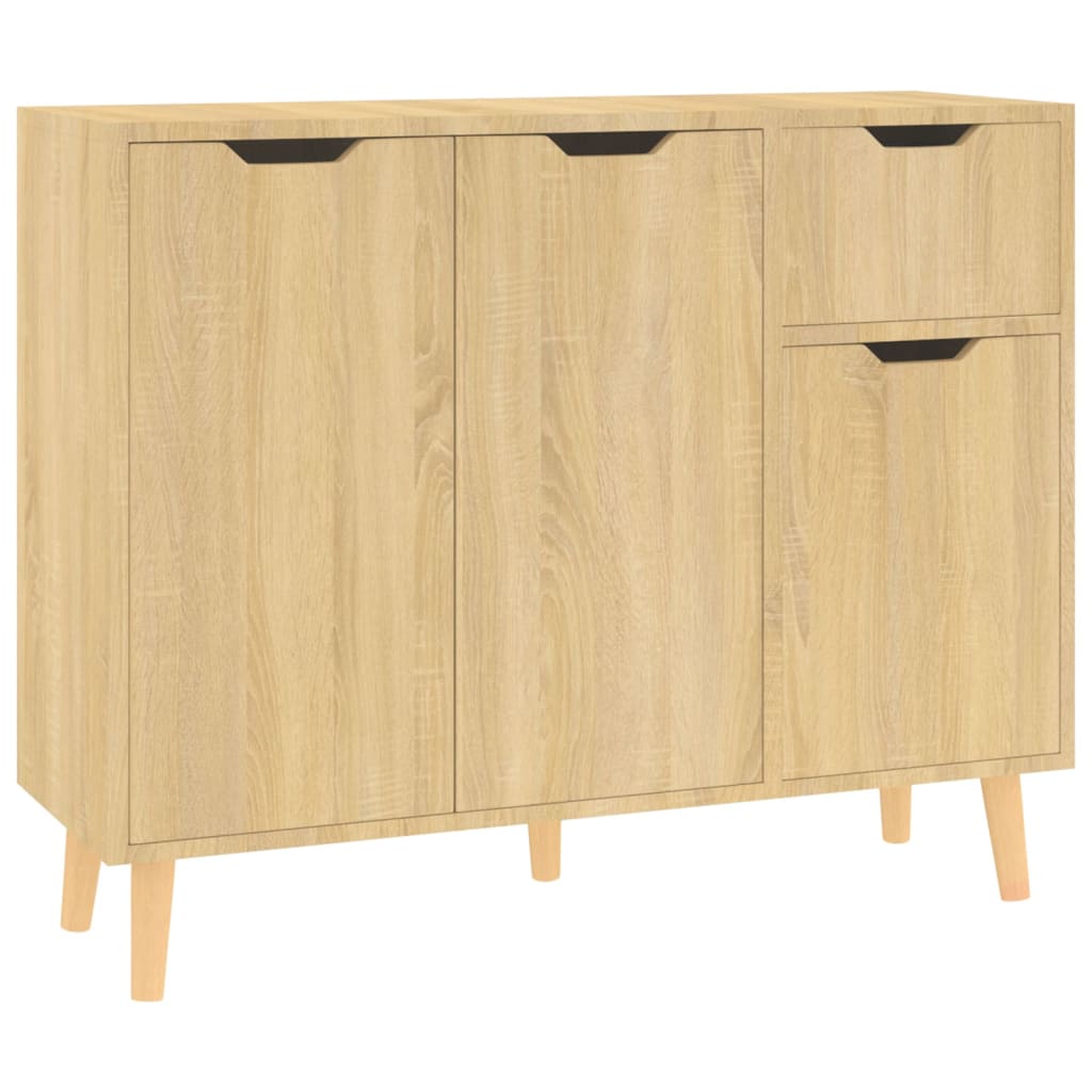 Dressoir 90x30x72 cm bewerkt hout eikenkleurig