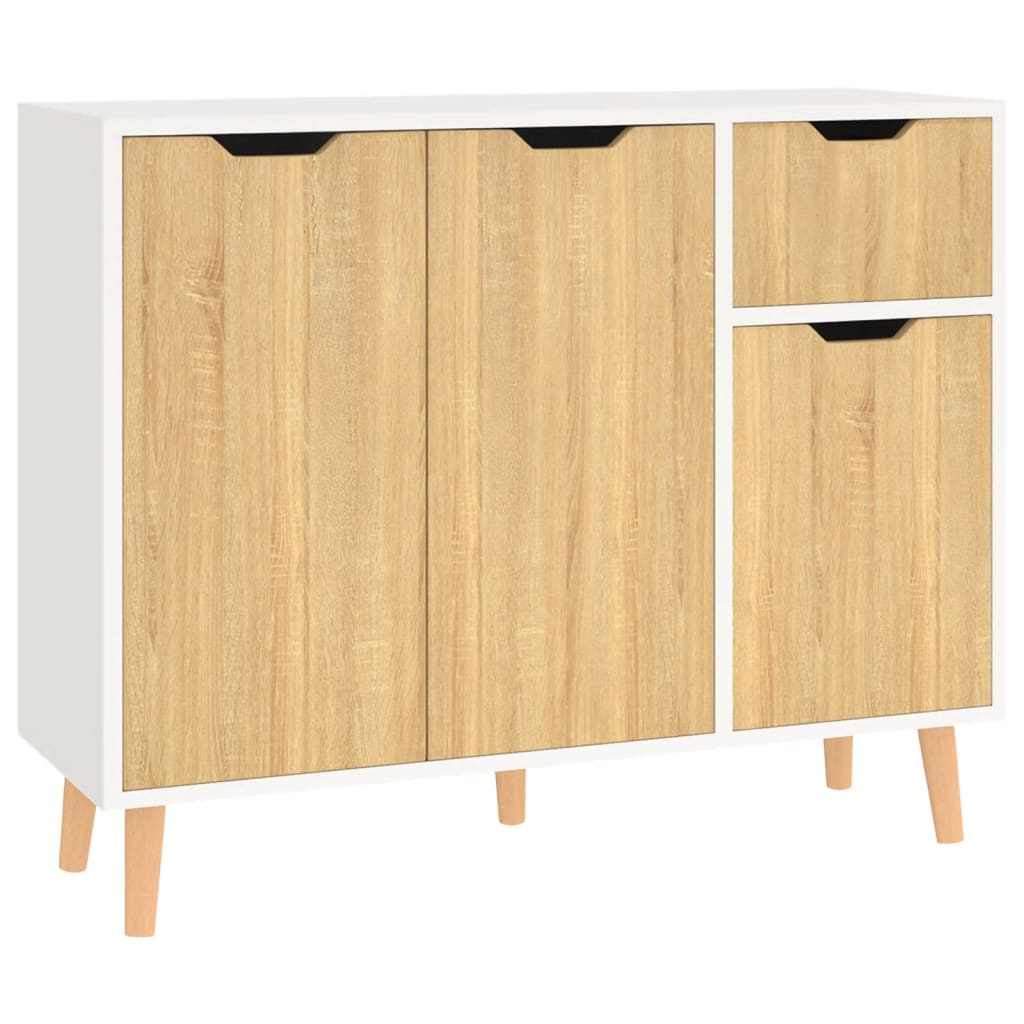 Dressoir 90x30x72 cm bewerkt hout eikenkleurig