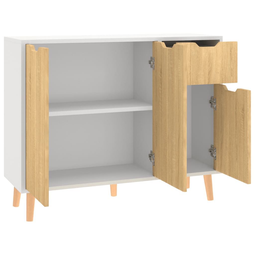 Dressoir 90x30x72 cm bewerkt hout eikenkleurig