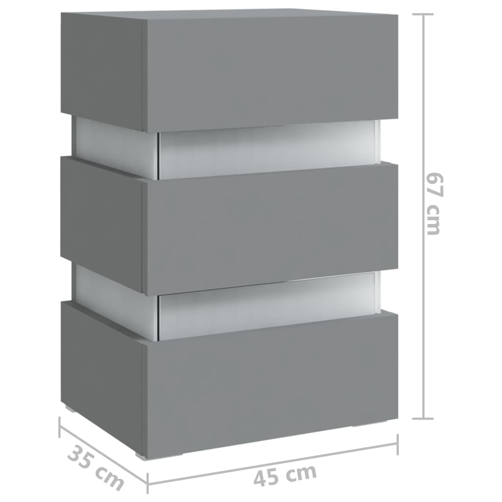 Nachtkastje LED 45x35x67 cm bewerkt hout