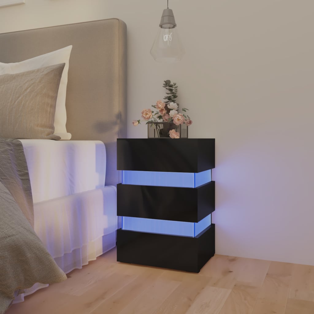 Nachtkastje LED 45x35x67 cm bewerkt hout