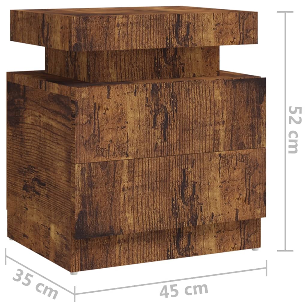 Nachtkastje 45x35x52 cm bewerkt hout