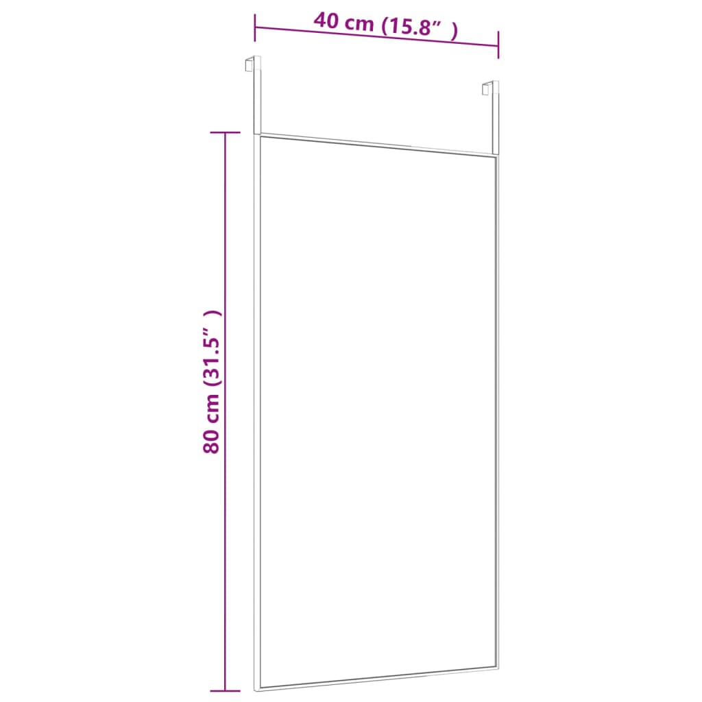 Deurspiegel 30x100 cm glas en aluminium